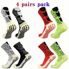 1 Par/4 Pares/5 Pares/8 Pares Meias Esportivas de Futebol Antiderrapantes, Absorventes de Suor, Resistentes a Odores com Aderência Pontilhada, Meias Profissionais de Cano Médio de Toalha Grossa para Absorção de Suor, Antiderrapantes e Duráveis - Multicolorido - Visão 13