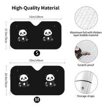 1pc Panda Print Car Sun Shade, Car Interior UV Protection Sunshade, Easy To Install, Fits All Vehicles, Provides Heat Insulation And Privacy, Keeps Your Car Cool, Foldable For Easy Storage - Front Window Sunshade - View 3