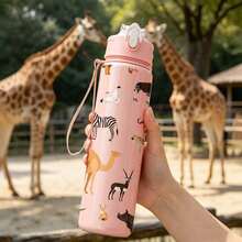 1個 750ml/26oz 3D列印動物圖案運動水壺附吸管,5種顏色可選,便攜手把,輕巧耐用,適合戶外、運動、旅行、露營、學校、辦公室,生日禮物 - 彩色 - 查看 9