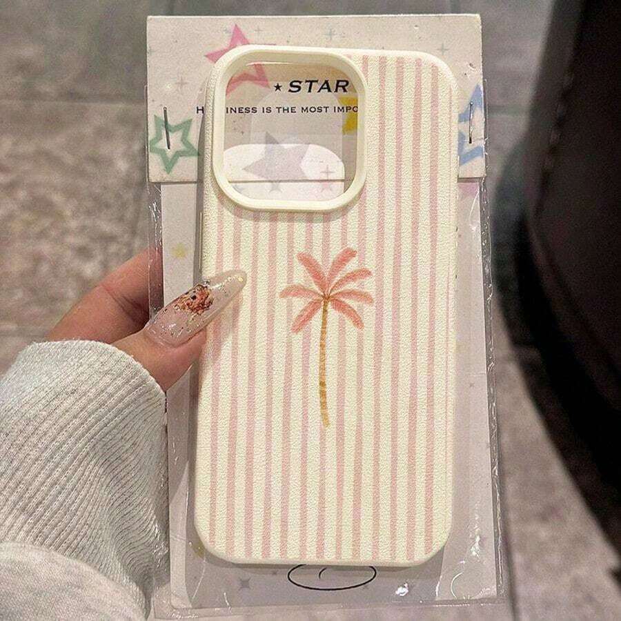 Fashionable Printed Cell Phone Case 20261pc, Vacation Style, TPU Material, Summer Coconut Tree Design, Compatible With Phones, Spring Gift, International Version, Not The National Version - White 5 - View 1
