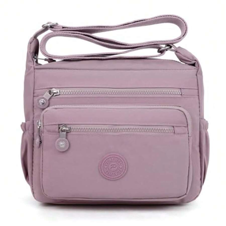 Pealwel Women Shoulder Handbag Roomy Multiple Pockets Bag Ladies Crossbody Purse Tote Top Handle Satchel - Pink - 查看 1