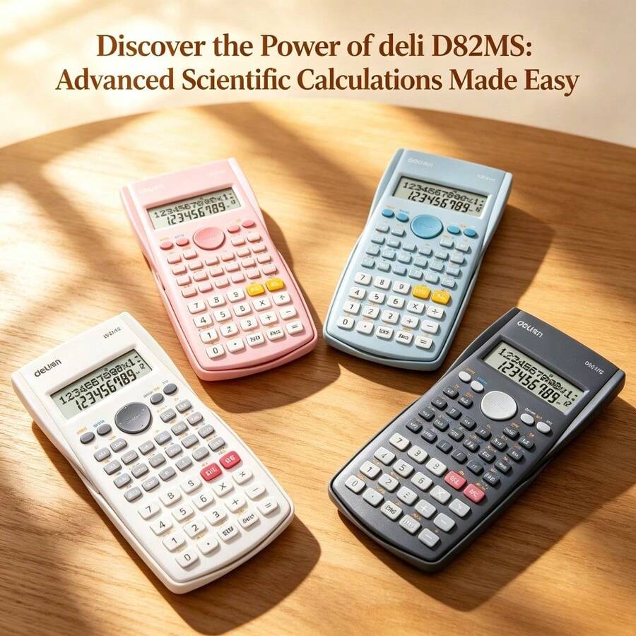 DELI D82MS 便攜式計算器 雙電源續航 會計財務辦公室多功能計算機 多功能計算器 雙行顯示 學生考試計算機 - 單件 - 查看 1