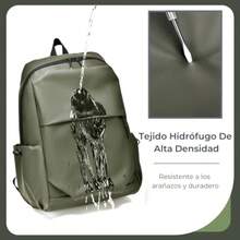 Mochila de Viaje Impermeable, Mochila para Laptop Casual de 15.6 Pulgadas, Mochilas para Estudiantes Escolar, Mochila para Mujeres y hombres, para Escolar, Trabajo, Colegio - Verde - Ver 5
