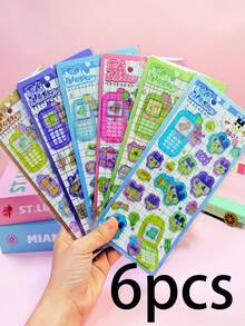 Pegatinas minimalistas de línea de unicolor, pegatinas decorativas elegantes y elegantes para scrapbooking, manualidades, uso diario, festivales y ceremonias - Multicolor - Ver 12