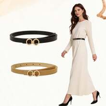 1/2/3/4pcs Minimalist Fashion Figure-8 Buckle Belts For Women, Elegant High-End Design For Dresses, Coats, Casual Daily Wear, Suitable As Gifts - Multicolor - View 19