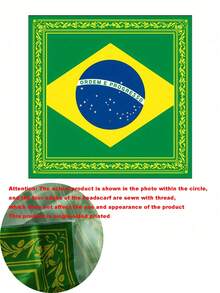 1条/35英寸柔软时尚巴西国旗图案头巾，世界杯国旗印花头带，透气头巾，适合户外加油、日常佩戴、购物、聚会、周末休闲、户外旅行、海滩度假、自驾游，夏季海滩时尚配饰 - 彩色 - 查看 7