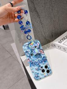Estuche de teléfono autorizado por Disney - Set con cadena, Estuche de teléfono 3D de Stitch de Lilo y Stitch talla grande una pulsera 3D de silicona de Stitch con anillo metálico desmontable, con patrón de Stitch y Angel, compatible con iPhone 17/16/15/14/13/12/11/XS/XR/X Plus Pro Max, un estuche de teléfono de dibujos animados con estilo, la opción de regalo perfecta, protección de teléfono, funda de teléfono duradera, un gran regalo para amigos y familiares. - Blanco - Ver 3