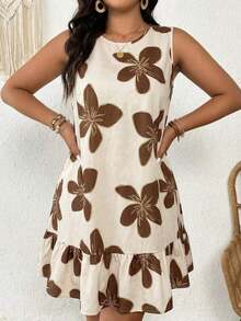Lounesse Vestido casual de talla sin mangas a rayas - Multicolor - Ver 6
