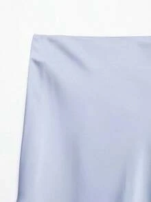 Falda asimétrica de encaje con parches, de corte ceñido, de estilo dulce y de moda europea y americana, para mujer, nueva colección primavera/verano, color negro - azul claro - Ver 4
