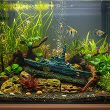 1件逼真沉船水族箱装饰品，创意摆件，鱼虾藏身之处，鱼缸景观道具，送给亲朋好友的理想礼物，日常及节日皆宜 - A - 查看 7
