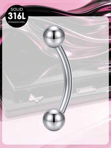 14G 316L Stainless Steel Belly Button Rings Belly Rings Piercing Jewelry,Short Navel Piercing Jewelry Belly Piercing Jewelry Curved Barbell - Silver - View 10