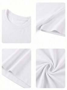 Women's Short-Sleeved T-Shirt With Funny Beer Print, Round Neck, White Cotton, Y2K Streetwear Style, Ideal For Summer Parties And Holidays. - 白色 - 查看 8