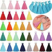 30/50/100pcs 3.5cm Multi-Color Mini Tassel With Metal Ring, Small Handmade Tassel Earrings, Jewelry Making, Keychain, Bag Pendant DIY Accessories - Small Cotton Tassels With Loops - View 11