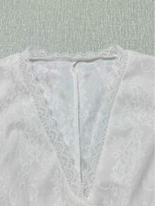 Vintage Western Style White Lace V-Neck Top, Summer Front Button Sleeveless Top, Elegant For Vacation/Party Casual, Boho Chic - White - View 6
