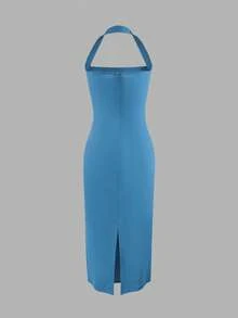 Elegant Mid-Length Women's Dress, Suitable For Vacations, Daily Gatherings, Parties And Cocktail Events, Summer Pink - 藍湖 - 查看 7