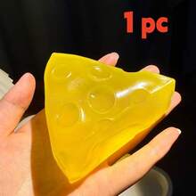1 pieza Juguete antiestrés de queso nuevo, queso realista creativo, hecho de material TPR, adecuado para viajes, oficina y regalo pequeño para la temporada de graduación - Multicolor - Ver 9
