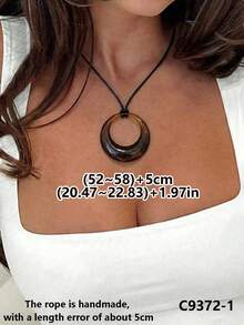 1pc Vintage Water Drop Pendant Necklace For Women - Multicolor - View 10