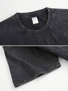 Cute Espresso Cotton Round Neck Fall Clothes T-Shirt With 'Growing A Silly Little Goose' Print For Casual Style Womens Funny Graphic Tee Summer Casual - 黑色 - 查看 4