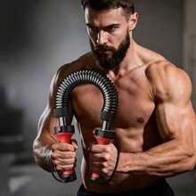 1pc Adjustable Arm Strength Trainer, Men's Home Fitness Chest & Arm Workout Equipment, Professional Chest Muscle Training Tool, Adjustable Resistance Home Fitness Bar - Multicolor - View 3