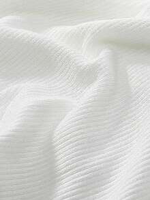 1pc All-Season Women's Sports Tank Top With Large U-Back, White Ribbed High-Elastic Fabric, 2-In-1 Removable Padded Cups, Yoga And Layering Summer - White - View 8