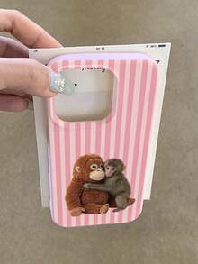 Punch Monkey Striped Anti-Drop Phone Case, Suitable For IPhone 11, 12, 13, 14, 12 Pro Max, 13 Pro Max, 15, 15 Pro, 15 Plus, 15 Pro Max, 16, 16 Pro, 16 Plus, 16 Pro Max, 17, 17 Pro, 17 Air, 17 Pro Max And Other Phone Models - Multicolor - View 2
