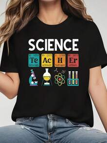 Women's T-Shirt For Spring And Summer - Black - View 1