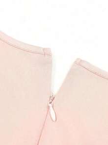 Vestido de fiesta elegante de unicolor con cuello en V y cintura fruncida para mujer - Champán - Ver 8