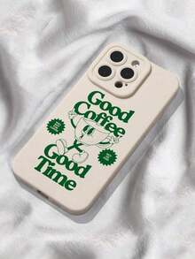 Liquid Silicone Protective Case With Vintage "Large Espresso" Coffee Cup Pattern In Milky White, Compatible With IPhone And Galaxy - 多色 5 - 查看 2