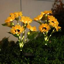 1件裝太陽能向日葵庭院燈,6 LED 暖白色地燈,附黃昏至黎明自動感應器,IP 防水戶外照明,適用於庭院、小徑、露台、街道、復活節、節日、派對、正門 - 多色 - 查看 7