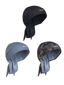 1/3pcs Motorcycle Skull Bandana, Quick-Dry Mesh Helmet Liner, Camouflage & Solid Color Pirate Headscarf, Sweat-Absorbent Headband Suitable For Riders - Multicolor - View 15