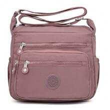 Pealwel Women Shoulder Handbag Roomy Multiple Pockets Bag Ladies Crossbody Purse Tote Top Handle Satchel - 深粉紅色 - 查看 1