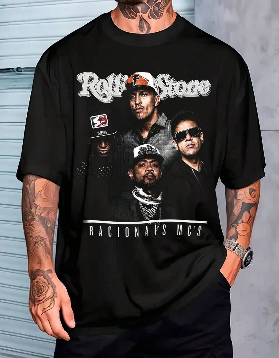 Camisa Oversized Racionais Mcs Estilo Hip Hop Streetwear - Negro - Ver 1