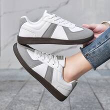 Zapatos casuales unisex, talla 36-45, zapatos casuales de mujer y zapatos deportivos de hombre, zapatos planos de suela blanda con cordones, zapatos cómodos y livianos de hombre para uso diario, de corte bajo,,,,,Nuevas zapatillas de entrenamiento alemanas para mujer, primavera 2026, zapatillas retro versátiles estilo , zapatillas deportivas blancas de suela gruesa, zapatillas casuales, zapatillas para hombre. - 158-8 Lima blanca - Ver 4