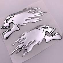 2pcs 3D PVC Ghost Skeleton Motorcycle Tank Stickers, Cool Car Stickers, Personalized Motorcycle Modification Stickers, Creative Badges And Body Stickers, Ghost Car Modification - A - View 11