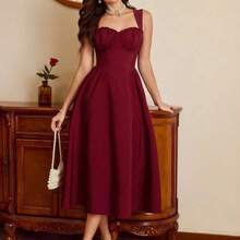 . .  Vestido elegante vintage de mujer con bolsillos, vestido con corpiño, dobladillo con volantes florales, vestido casual de vacaciones y fiestas, vestido de invierno, ropa de invierno para mujer, vestido de invierno para mujer, conjunto de verano para mujer, conjunto de Navidad para mujer, vestido de Navidad, vestido de fiesta de Navidad, vestido de Año Nuevo, vestidos de Año Nuevo para mujer, conjunto de Año Nuevo para mujer, ropa de Año Nuevo, vestidos elegantes para fiestas, vesti - Blanco - Ver 3