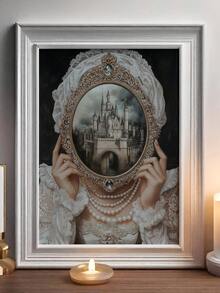 1 pièce Art mural sur canevas encadré Décoration murale Style gothique vintage victorien Dame et château miroir Affiche Dark Academia Convient pour le salon la chambre à coucher et la décoration de maison de style campagne sombre Art mural gothique fantastique mystérieux Cadeau Décoration de maison Décoration victorienne vintage Affiche gothique Décoration de chambre Décoration de salle de bain Décoration d'appartement Décoration de fête Cadeau de fête Décoration d'Halloween Affiche d'Halloween Art d'horreur Affiche gothique - A - Voir 1