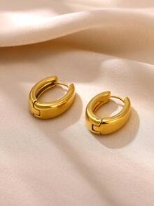 1 Pair Copper Water Drop Hoop Earrings - E6621 - View 2