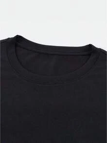 Adecuado para todas las ocasiones Informal y cómodo Nuevo modelo 2026 Camiseta de manga corta para mujer, moderna e informal, con estampado de carita sonriente.Cómoda y transpirable, es versátil e ideal para cualquier ocasión. XXF2 - Negro - Ver 4