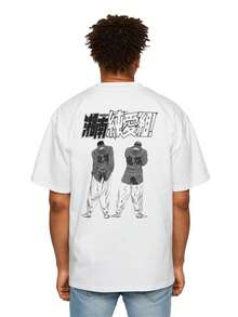 Oversize Shirt Young 90s Biker Manga Shonan Junai Gumi Onibaku Large And Comfortable - White - View 1