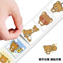 San-X Rilakkuma 500張可愛Lala熊卡通貼紙，適用於手機、電腦、行李箱、DIY，女孩生日禮物、玩具 - 彩色 - 查看 4