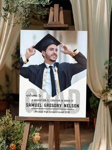 Letrero de Bienvenida Personalizado para Graduación con Foto, Nombre, Escuela y Año de Graduación Personalizados - Letrero Personalizado para Fiesta de Graduación 2026, Decoración de Graduación - Multicolor - Ver 8
