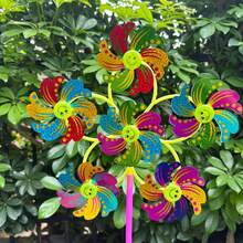 1pc Colorful Plastic Pinwheel, Battery-Free, Suitable For Repelling Birds, Applicable For Weddings, Graduations, Parties, Holiday Gifts, Gardening And Yard Decor - Style - View 10