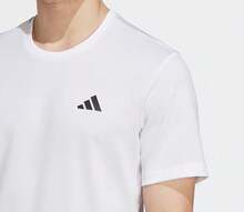 Adidas Áo thun nam tập luyện quần vợt cổ tròn tay ngắn thường ngày - trắng - Xem 5