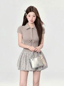 Women Midi Dresses - Apricot - View 6
