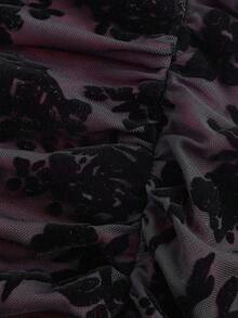 Women Midi Dresses - 紅色和黑色 - 查看 4