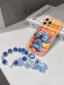 Estuche de teléfono autorizado por Disney - Set con cadena, Estuche de teléfono 3D de Stitch de Lilo y Stitch talla grande una pulsera 3D de silicona de Stitch con anillo metálico desmontable, con patrón de Stitch y Angel, compatible con iPhone 17/16/15/14/13/12/11/XS/XR/X Plus Pro Max, un estuche de teléfono de dibujos animados con estilo, la opción de regalo perfecta, protección de teléfono, funda de teléfono duradera, un gran regalo para amigos y familiares. - Blanco - Ver 5