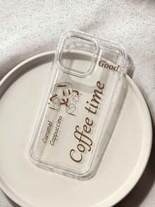 Liquid Silicone Protective Case With Vintage "Large Espresso" Coffee Cup Pattern In Milky White, Compatible With IPhone And Galaxy - Multicolor 2 - View 7