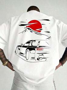 Men's Summer New Arrivals 2026 Casual Unisex Short Sleeve Shirt. 1 Piece Men's Fashion Print Loose Fit Short Sleeve T-Shirt | Exquisite Design | Summer Essential | Easy To Match, Showcasing Your Style. Comfortable Fabric, Loose Fit, Soft And Breathable. - 白色 - 查看 12