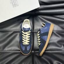 Zapatos casuales unisex, talla 36-45, zapatos casuales de mujer y zapatos deportivos de hombre, zapatos planos de suela blanda con cordones, zapatos cómodos y livianos de hombre para uso diario, de corte bajo,,,,,Nuevas zapatillas de entrenamiento retro alemanas para hombre, zapatillas casuales versátiles de cuero genuino con suela suave, zapatillas con cordones y suela plana estilo , zapatillas de skate. - Gris Claro - Ver 4