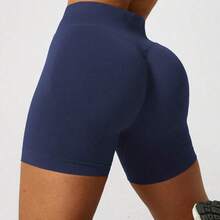 Nana's Women's Clothing Store NcmRyu 3 piezas Pantalones cortos deportivos de verano de cintura alta, de unicolor, sin costuras y elásticos para mujer - Negro01 - Ver 7